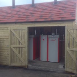 open shed doors showing boilers